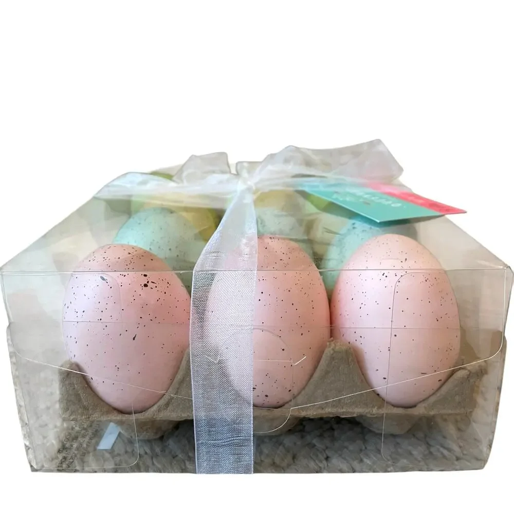 Queenswest Easter Eggs Boxed Set of 12 Pastel Colors Speckled Spring Decor New